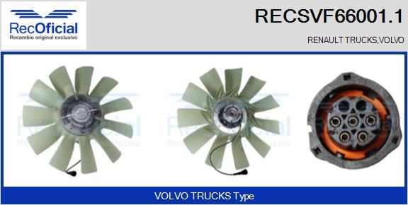 RECOFICIAL RECSVF66001.1 - Съединител, вентилатор на радиатора vvparts.bg