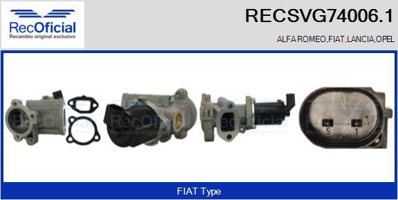 RECOFICIAL RECSVG74006.1 - AGR-Клапан vvparts.bg