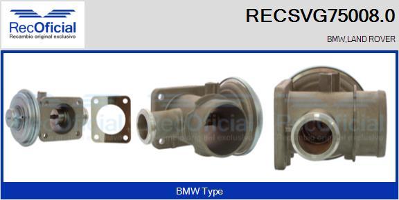 RECOFICIAL RECSVG75008.0 - AGR-Клапан vvparts.bg