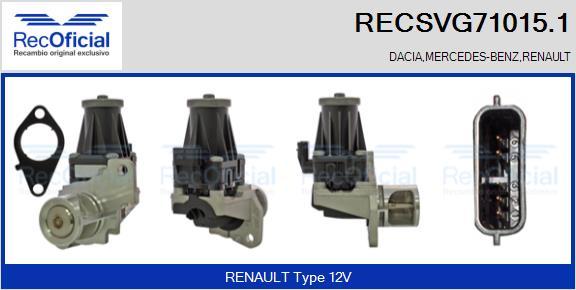 RECOFICIAL RECSVG71015.1 - AGR-Клапан vvparts.bg