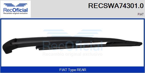 RECOFICIAL RECSWA74301.0 - Рамо на чистачка, почистване на стъклата vvparts.bg