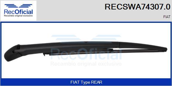 RECOFICIAL RECSWA74307.0 - Рамо на чистачка, почистване на стъклата vvparts.bg