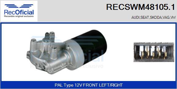 RECOFICIAL RECSWM48105.1 - Двигател на чистачките vvparts.bg