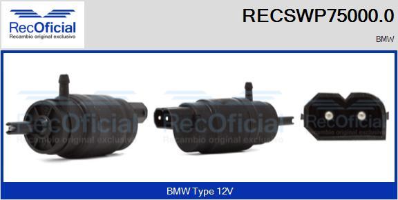 RECOFICIAL RECSWP75000.0 - Водна помпа за миещо устр., почистване на стъклата vvparts.bg