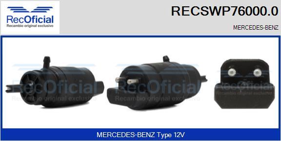 RECOFICIAL RECSWP76000.0 - Водна помпа за миещо устр., почистване на стъклата vvparts.bg