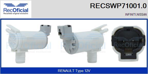 RECOFICIAL RECSWP71001.0 - Водна помпа за миещо устр., почистване на стъклата vvparts.bg