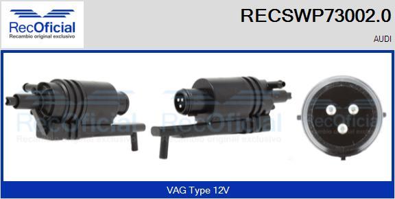 RECOFICIAL RECSWP73002.0 - Водна помпа за миещо устр., почистване на стъклата vvparts.bg