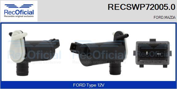 RECOFICIAL RECSWP72005.0 - Водна помпа за миещо устр., почистване на стъклата vvparts.bg