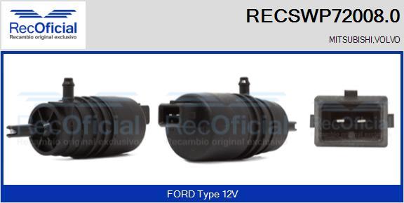 RECOFICIAL RECSWP72008.0 - Водна помпа за миещо устр., почистване на стъклата vvparts.bg