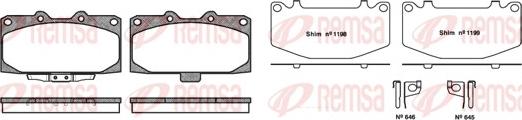 Remsa 0599.12 - Комплект спирачно феродо, дискови спирачки vvparts.bg