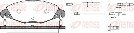 Remsa 0827.04 - Комплект спирачно феродо, дискови спирачки vvparts.bg