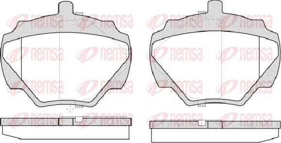Remsa 0222.10 - Комплект спирачно феродо, дискови спирачки vvparts.bg