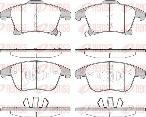 Remsa 1249.22 - Комплект спирачно феродо, дискови спирачки vvparts.bg