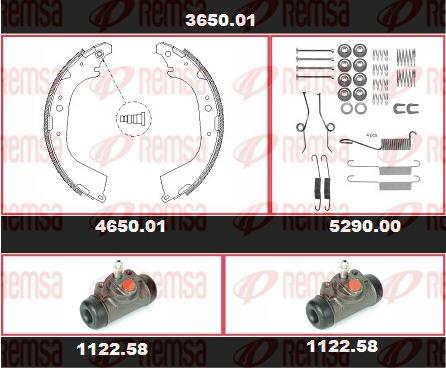 Remsa 3650.01 - Комплект спирачна челюст vvparts.bg