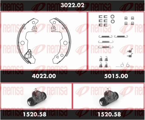 Remsa 3022.02 - Комплект спирачна челюст vvparts.bg