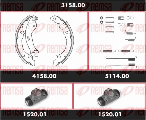 Remsa 3158.00 - Комплект спирачна челюст vvparts.bg