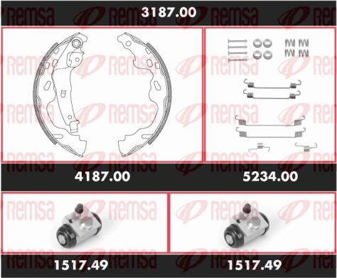 Remsa 3187.00 - Комплект спирачна челюст vvparts.bg