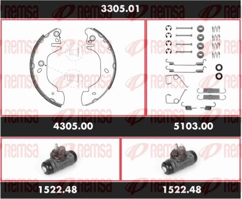 Remsa 3305.01 - Комплект спирачна челюст vvparts.bg