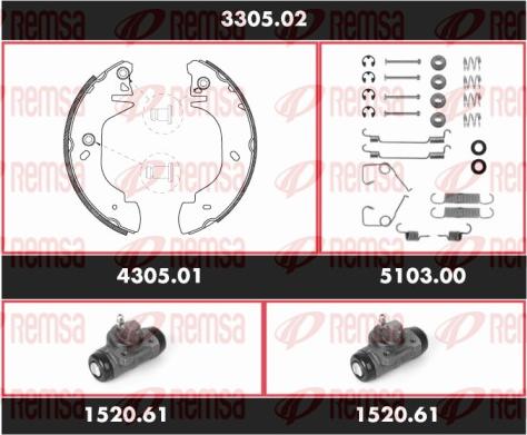 Remsa 3305.02 - Комплект спирачна челюст vvparts.bg