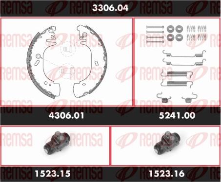 Remsa 3306.04 - Комплект спирачна челюст vvparts.bg