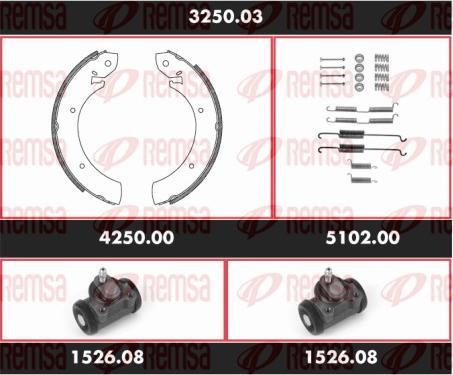 Remsa 3250.03 - Комплект спирачна челюст vvparts.bg