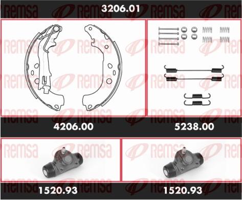 Remsa 3206.01 - Комплект спирачна челюст vvparts.bg