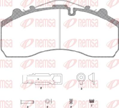 Remsa JCA 637.20 - Комплект спирачно феродо, дискови спирачки vvparts.bg