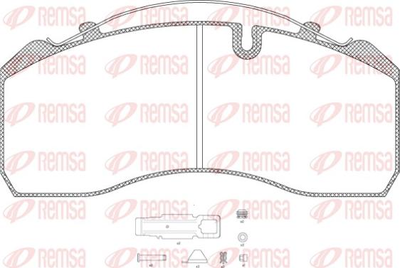 Remsa JCA 814.80 - Комплект спирачно феродо, дискови спирачки vvparts.bg