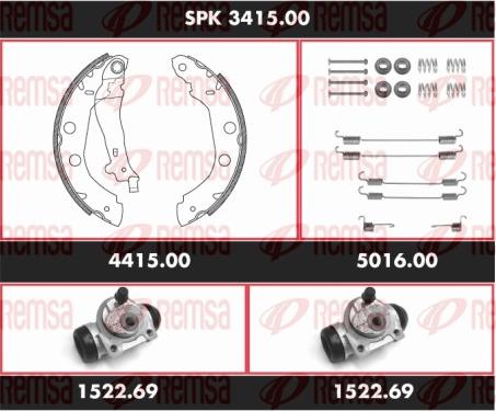 Remsa SPK 3415.00 - Комплект спирачна челюст vvparts.bg