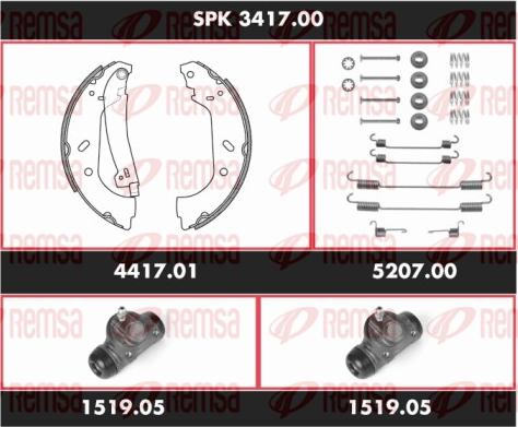 Remsa SPK 3417.00 - Комплект спирачна челюст vvparts.bg