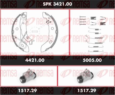 Remsa SPK 3421.00 - Комплект спирачна челюст vvparts.bg