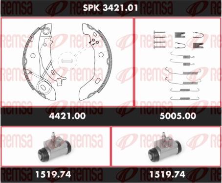 Remsa SPK 3421.01 - Комплект спирачна челюст vvparts.bg