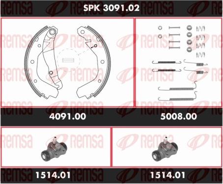 Remsa SPK 3091.02 - Комплект спирачна челюст vvparts.bg