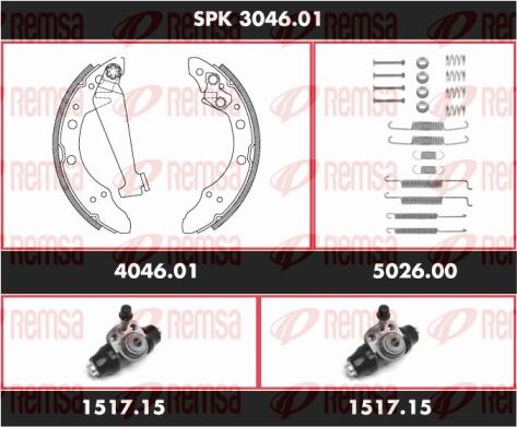 Remsa SPK 3046.01 - Комплект спирачна челюст vvparts.bg