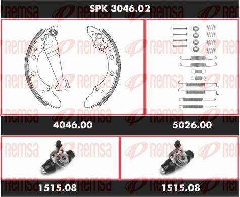 Remsa SPK 3046.02 - Комплект спирачна челюст vvparts.bg