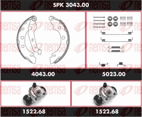 Remsa SPK 3043.00 - Комплект спирачна челюст vvparts.bg