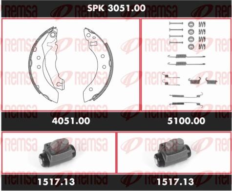 Remsa SPK 3051.00 - Комплект спирачна челюст vvparts.bg