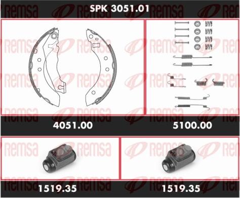 Remsa SPK 3051.01 - Комплект спирачна челюст vvparts.bg