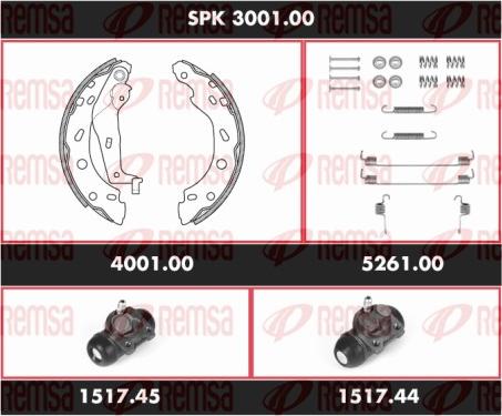 Remsa SPK 3001.00 - Комплект спирачна челюст vvparts.bg