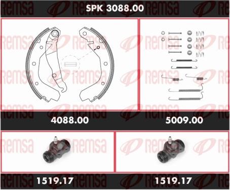 Remsa SPK 3088.00 - Комплект спирачна челюст vvparts.bg