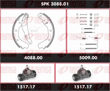 Remsa SPK 3088.01 - Комплект спирачна челюст vvparts.bg