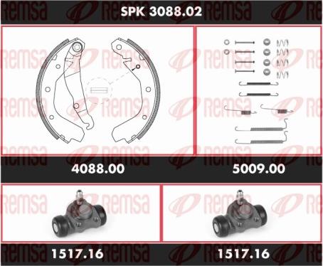 Remsa SPK 3088.02 - Комплект спирачна челюст vvparts.bg