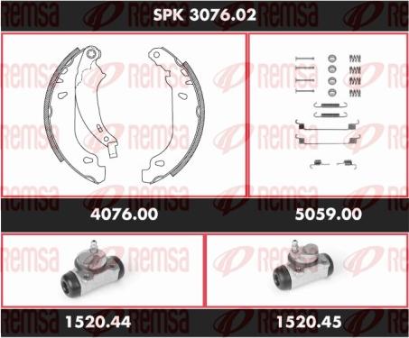 Remsa SPK 3076.02 - Комплект спирачна челюст vvparts.bg