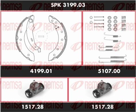 Remsa SPK 3199.03 - Комплект спирачна челюст vvparts.bg