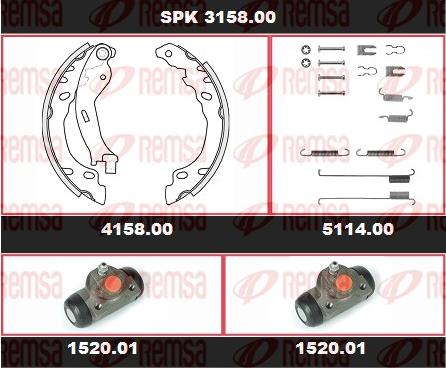 Remsa SPK 3158.00 - Комплект спирачна челюст vvparts.bg