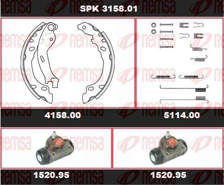 Remsa SPK 3158.01 - Комплект спирачна челюст vvparts.bg