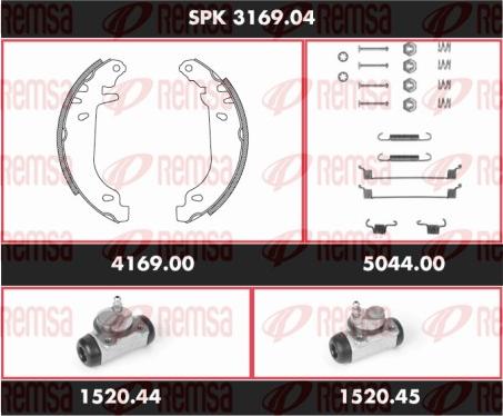 Remsa SPK 3169.04 - Комплект спирачна челюст vvparts.bg