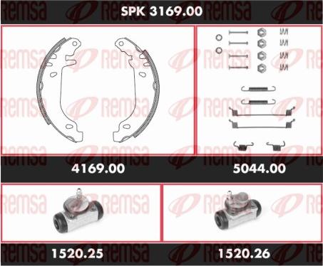 Remsa SPK 3169.00 - Комплект спирачна челюст vvparts.bg