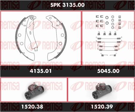 Remsa SPK 3135.00 - Комплект спирачна челюст vvparts.bg