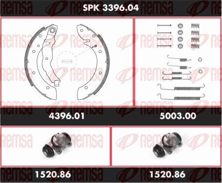 Remsa SPK 3396.04 - Комплект спирачна челюст vvparts.bg